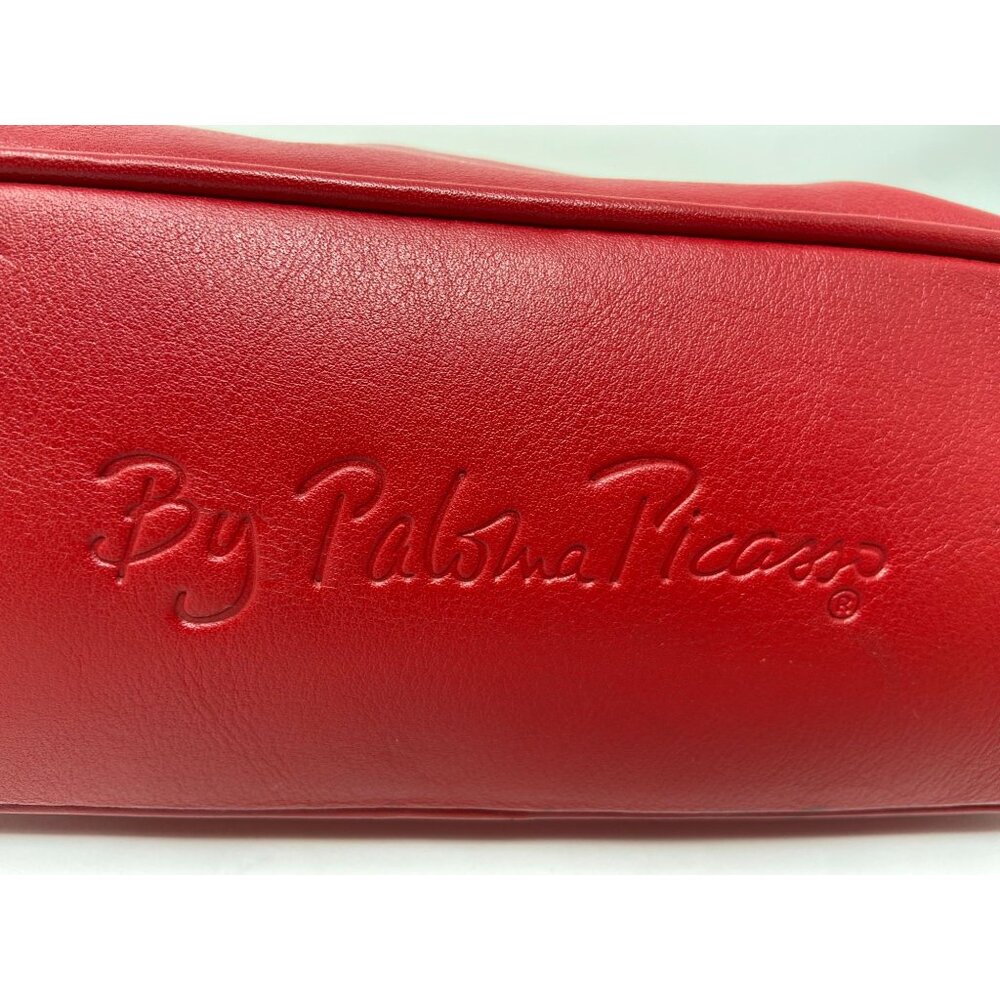 Paloma Picasso Bag Red Genuine Soft Leather Gold Chain & Logo Made In Italy - Picture 4 of 5